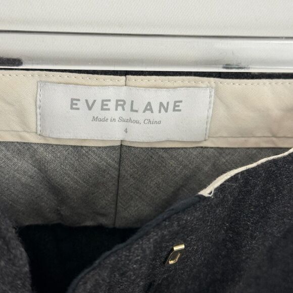 EVERLANE GoWeave Pleated Slouchy Wool Trouser Pants 4 Black Tapered Office B27 - Picture 5 of 6